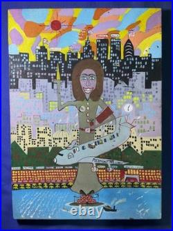 Benny Carter oil painting on canvas, vtg stamped signed