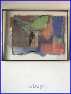 Betty Friedman Modern Abstract Collage Oil Painting -signed- Vintage Cubism