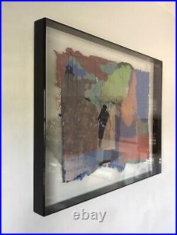 Betty Friedman Modern Abstract Collage Oil Painting -signed- Vintage Cubism