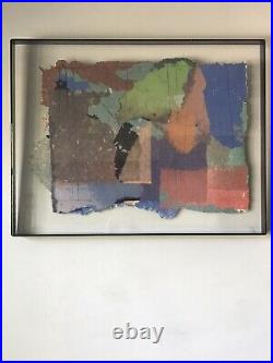 Betty Friedman Modern Abstract Collage Oil Painting -signed- Vintage Cubism