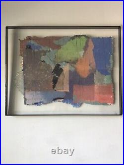 Betty Friedman Modern Abstract Collage Oil Painting -signed- Vintage Cubism