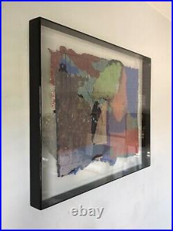 Betty Friedman Modern Abstract Collage Oil Painting -signed- Vintage Cubism