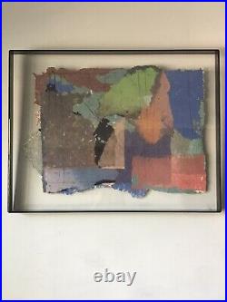 Betty Friedman Modern Abstract Collage Oil Painting -signed- Vintage Cubism