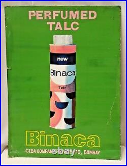 Binaca Perfumed Talc Vintage Advertisement Cardboard Sign Hand Painted 1969 Rare