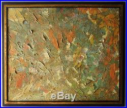 Bold Signed Vintage Abstract Expressionism Art Mid-century Modern Oil Painting