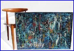 Bold Signed Vintage Abstract Expressionism Art Mid-century Modern Oil Painting