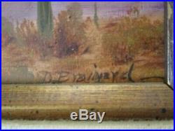 Brainard Oil Painting Original Vintage Desert Sunset American Landscape Signed