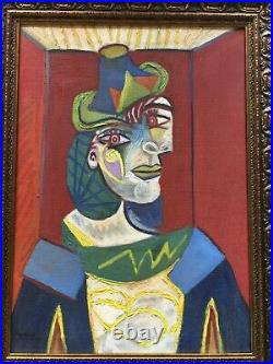 Buste de Femme original Oil on Canvas Signed Picasso with COA