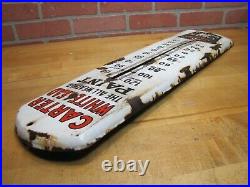 CARTER WHITELEAD PAINT Antique Porcelain Ad Thermometer Sign BEACH COSHOCTON O