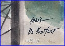 CHARLES DE MONTFORT Original Signed Vintage Mid Century Paris Painting LISTED