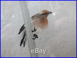 Chinese Painting Fang Zhaoling Bird And Bamboo Vintage Art Antique Signed 1956