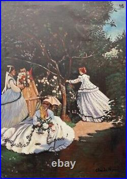 CLAUDE MONET Painting Oil on Canvas (Handmade) Signed and Stamped Vintage art