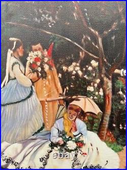 CLAUDE MONET Painting Oil on Canvas (Handmade) Signed and Stamped Vintage art