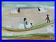 CLEMENTINE HUNTER oil painting on canvas, vtg stamped signed