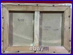CLEMENTINE HUNTER oil painting on canvas, vtg stamped signed