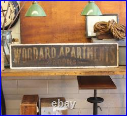 C. 1920s Antique Smaltz Woodard Apts Rooms Advertising Sign Sand Paint Vtg