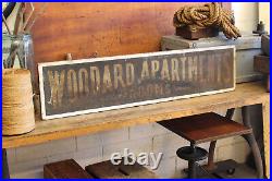 C. 1920s Antique Smaltz Woodard Apts Rooms Advertising Sign Sand Paint Vtg