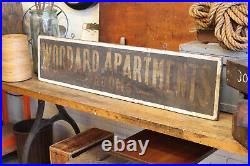 C. 1920s Antique Smaltz Woodard Apts Rooms Advertising Sign Sand Paint Vtg