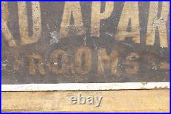 C. 1920s Antique Smaltz Woodard Apts Rooms Advertising Sign Sand Paint Vtg