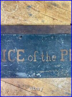 C. 1930s Hand Painted on Metal Double Sided JUSTICE OF THE PEACE Sign