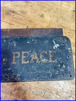 C. 1930s Hand Painted on Metal Double Sided JUSTICE OF THE PEACE Sign