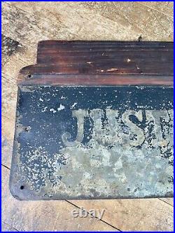C. 1930s Hand Painted on Metal Double Sided JUSTICE OF THE PEACE Sign