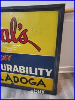 C. 1950s Original Vintage Burdsal's Paint Sign Metal Framed Durability Since 1867