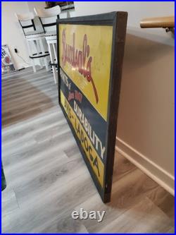 C. 1950s Original Vintage Burdsal's Paint Sign Metal Framed Durability Since 1867