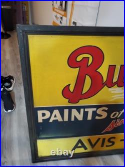 C. 1950s Original Vintage Burdsal's Paint Sign Metal Framed Durability Since 1867