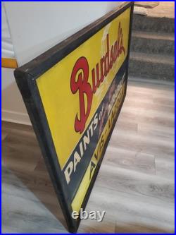 C. 1950s Original Vintage Burdsal's Paint Sign Metal Framed Durability Since 1867