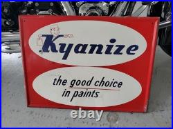 C. 1964 Original Vintage Kyanize Paint Sign Metal The Good Choice Red Cartoon Guy