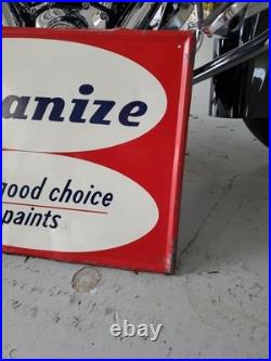 C. 1964 Original Vintage Kyanize Paint Sign Metal The Good Choice Red Cartoon Guy