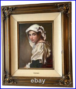 C. Jerrolp Original Oil on Canvas Framed Portrait Peggy KruegerSigned 26x 29