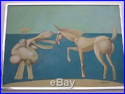 Capanni Carlo Painting Vintage Abstract Cubist Nude Horse Modernism Italian