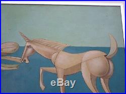 Capanni Carlo Painting Vintage Abstract Cubist Nude Horse Modernism Italian