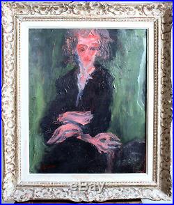 Chaim Soutine (1893-1943) VINTAGE Original 1920's Oil Painting Portrait Signed