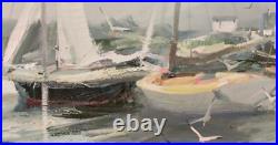 Charles Gruppe Studio Painting Sailboat Seascape Signed APPROX 55X 40 Vtg