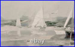 Charles Gruppe Studio Painting Sailboat Seascape Signed APPROX 55X 40 Vtg