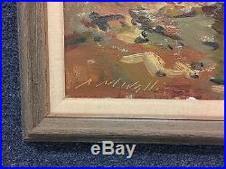 Charles Movalli Art Painting Sailboat Coastal Scene Signed Vintage 03327