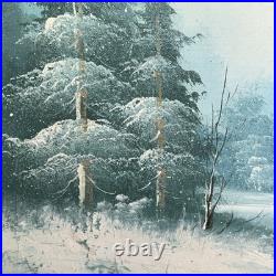 Charles Summey Oil On Canvas Winter Landscape Original Signed Painting Frame Vtg