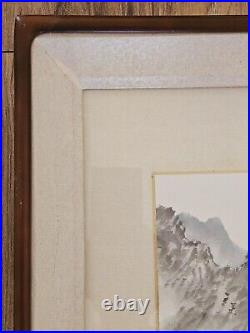 Chinese Landscape Painting on Paper Panel Deep Frame Artist Signed 25x23x3