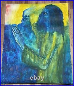 Christopher Gonzalez Jamaican Artist Watercolor/Acrylic Painting Signed 1979 Vtg