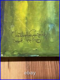 Christopher Gonzalez Jamaican Artist Watercolor/Acrylic Painting Signed 1979 Vtg