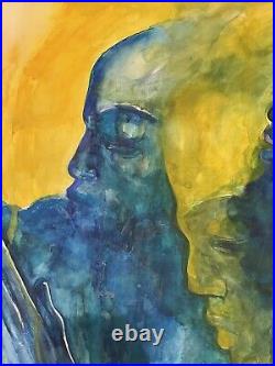 Christopher Gonzalez Jamaican Artist Watercolor/Acrylic Painting Signed 1979 Vtg