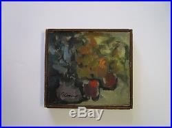 Conn Signed 1950's MID Century Expressionist Painting Vtg Nstill Life Abstract