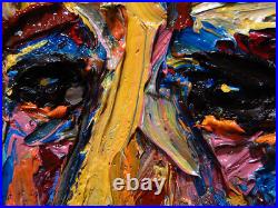 Contemporary Original Oil? Painting? Vintage? Expressionist? Art? Outsider Signed Pop