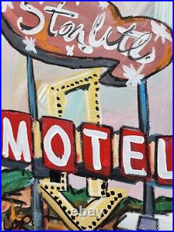 Corbellic American 12x16 Vintage Southwest Motel Impressionism Canvas Art Decor