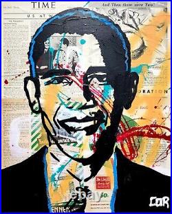 Corbellic Expressionism 16x20 Barry Obama Vintage Large Canvas Collector Art