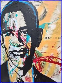 Corbellic Expressionism 16x20 Barry Obama Vintage Large Canvas Collector Art