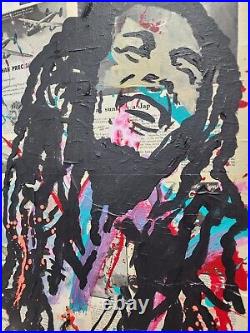 Corbellic Expressionism 16x20 Bob Marley Jamaica Music Large Canvas Vintage Art